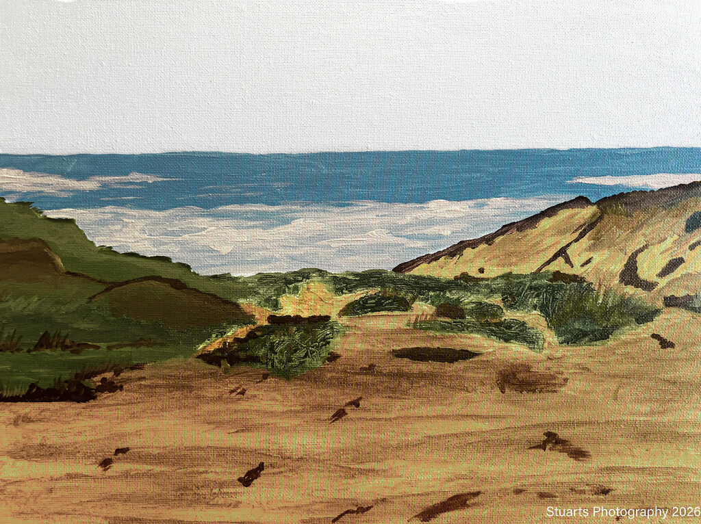 Perranporth beach (acrylic painting) by stuart46