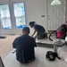 Working on the floor in the living room...