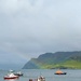 Rainbow on Portree harbor. 