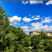 Looking toward the Highland Apartments