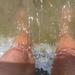 Awash with the waves.