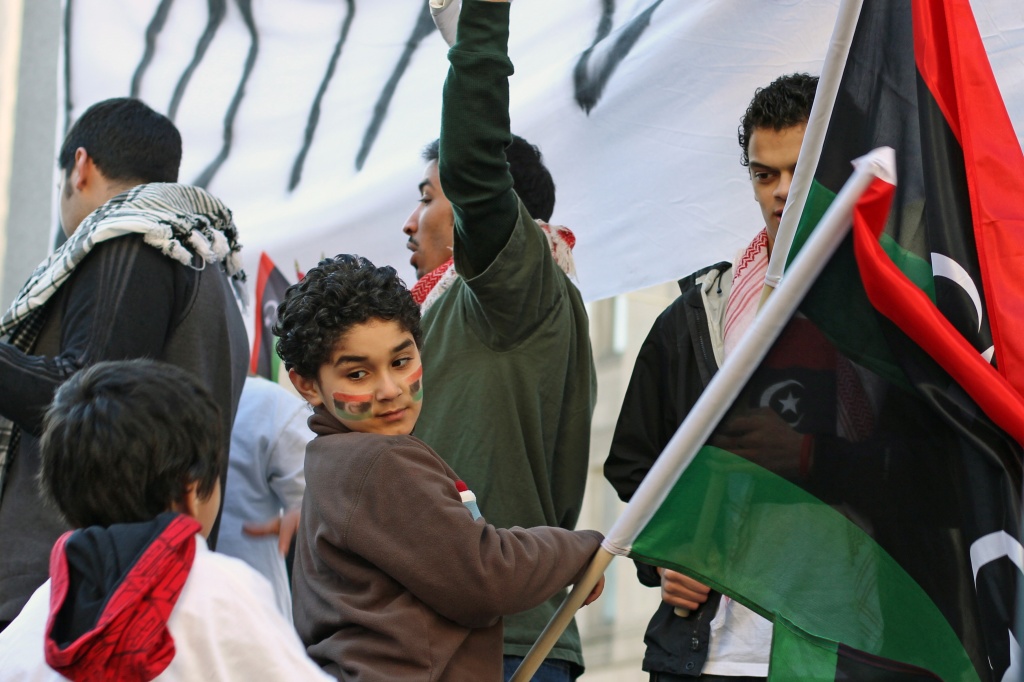 Libyans Protest At Westlake Plaza, Seattle.  They Want Gadhafi Out. by seattle