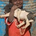 Boy with puppy by miranda