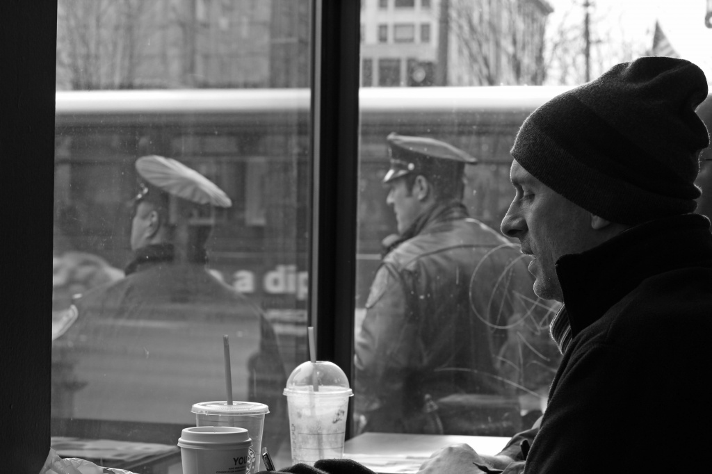 Coffee At Starbucks On 4th and Pine.  A Seat With A View... by seattle