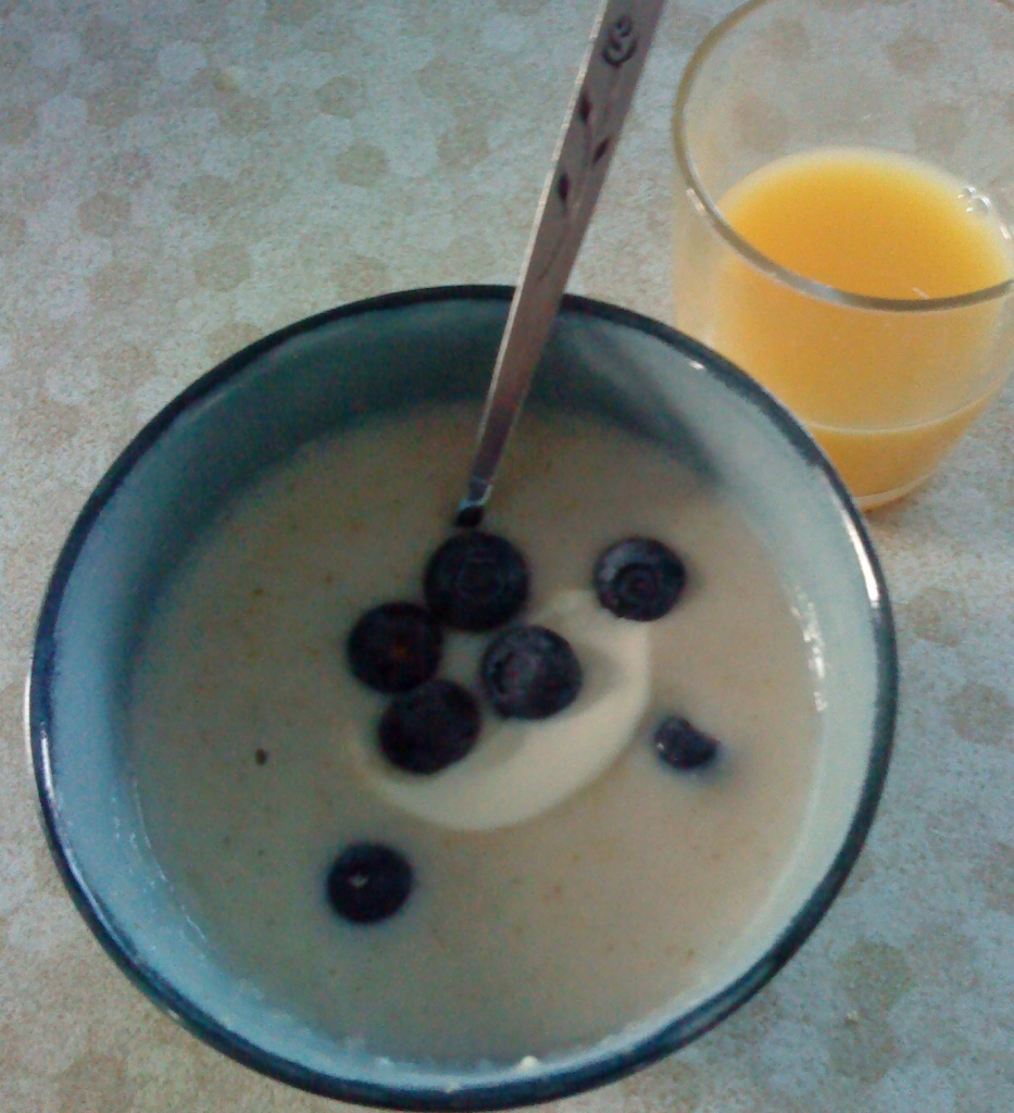 yoghurt and blueberry porridge by sarah19