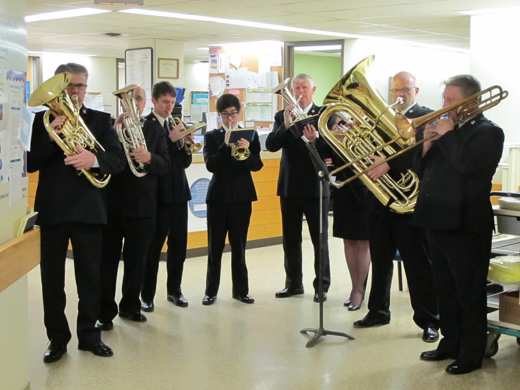 Salvation Army plays at St. John's Rehab Hospital by corktownmum