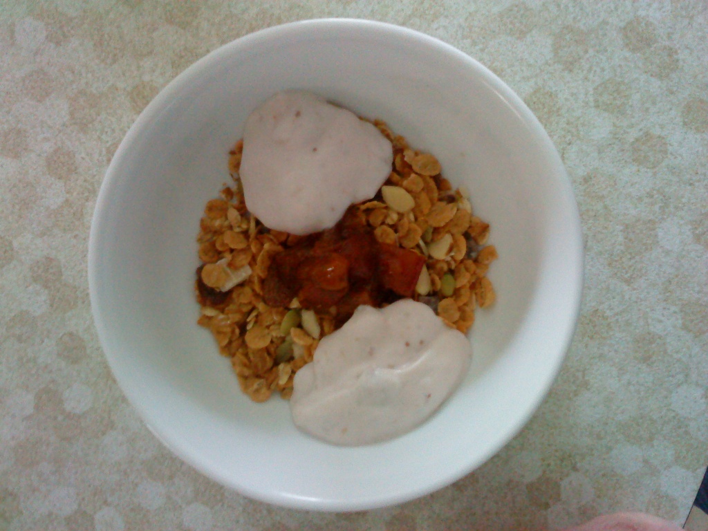 muesli and yoghurt with my own rhubarb by sarah19