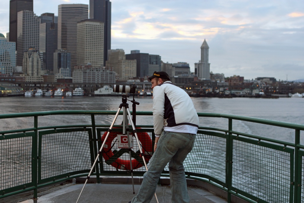 Sunrise City Shoot On The Bainbridge Island Ferry Run At 6:10 A.M.   by seattle