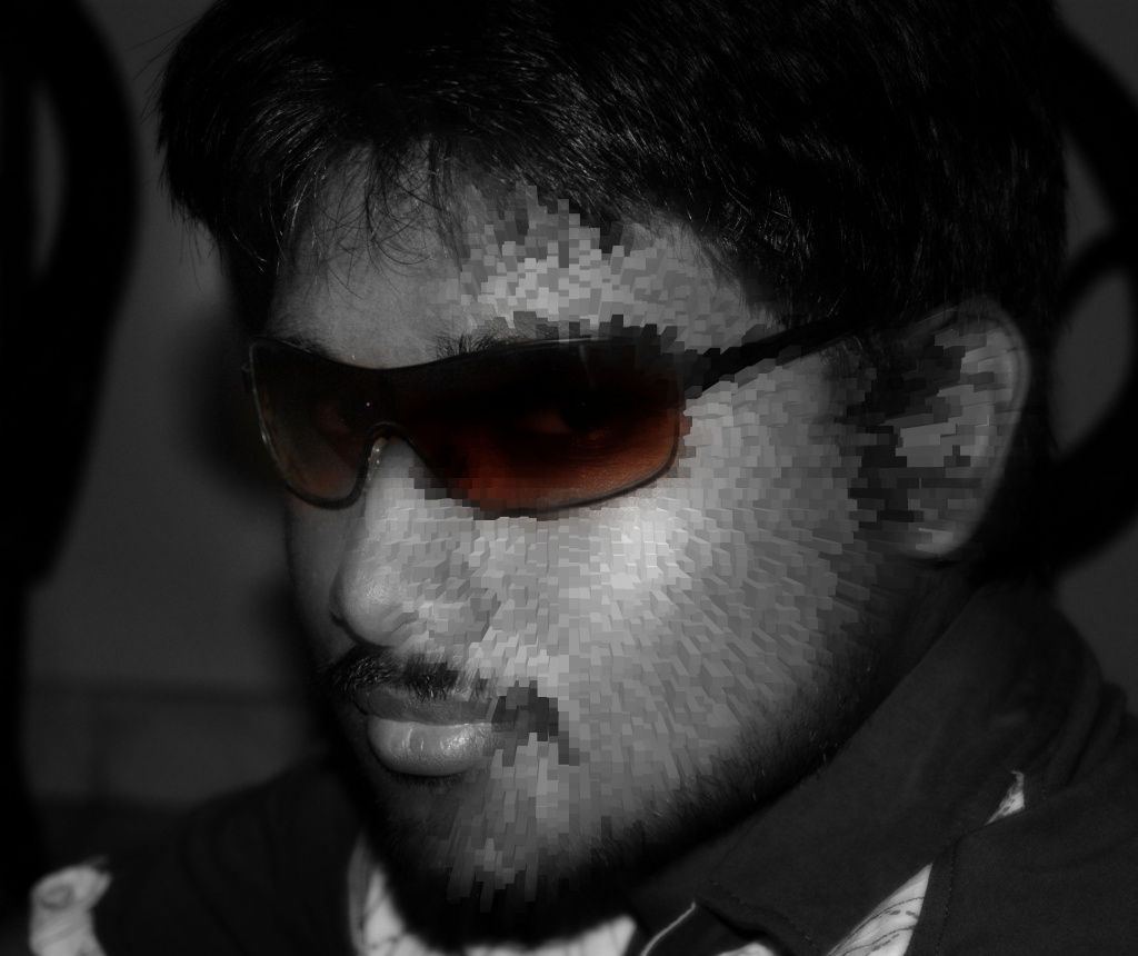 self potrait expermenting!! by harsha
