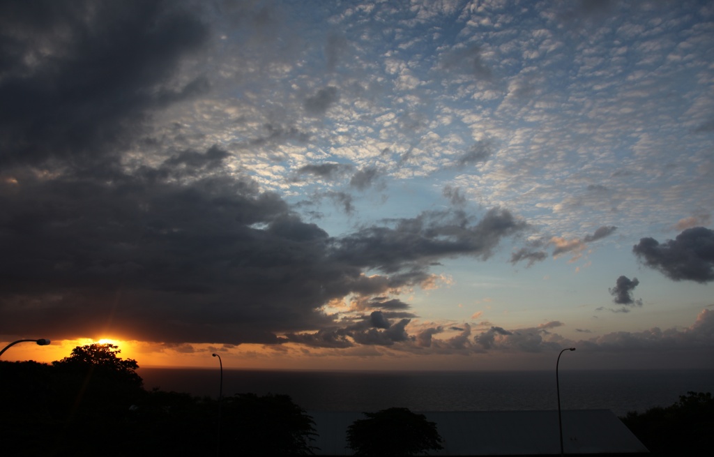 sunset, storm clouds and blue sky - view from my balcony today by lbmcshutter