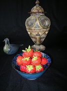 5th Jul 2011 - Still life with strawberrys ,a jar and a duck