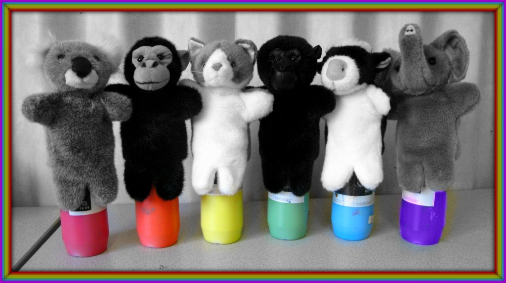 A rainbow of glove puppets by sarahhorsfall