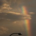 rainbow from m balcony at sunrise - lightpole photobomber strikes again by lbmcshutter