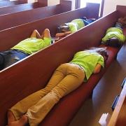 18th Apr 2010 - April 18. Sleeping in church