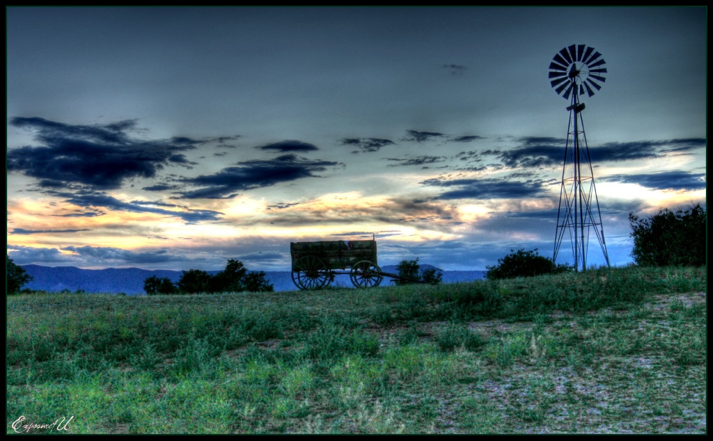 Windmill and Wagon by exposure4u