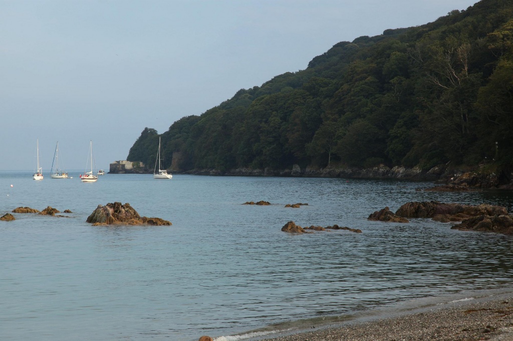 Boats Anchored In Cawsand Bay by netkonnexion