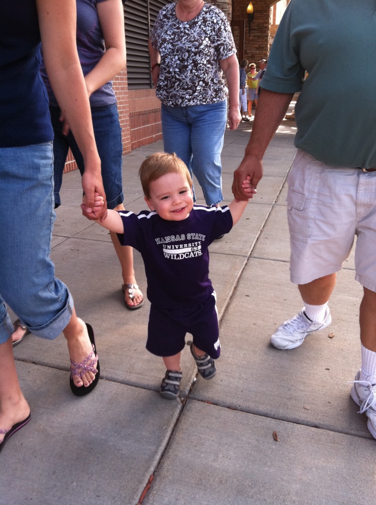 Walking with Aunt Meres and Grandpa by coachallam