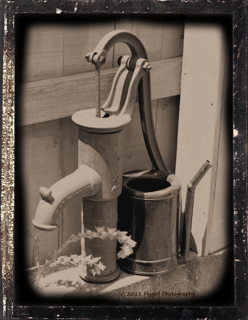 Vintage Water Pump and Oil Can by flygirl