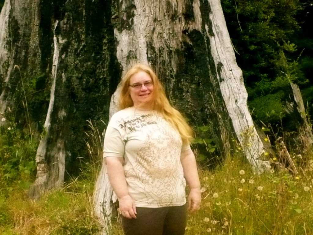 Me by Redwood Stump by pandorasecho