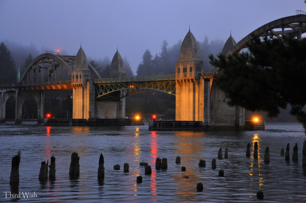 Siuslaw Bridge On A Foggy Evening by mamabec