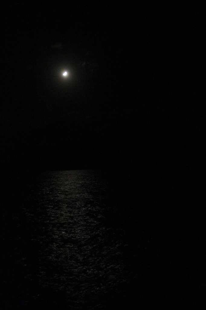 Moon over Atlantic Ocean by hjbenson