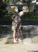 22nd Oct 2011 - Cleaning the mildew off the driveway