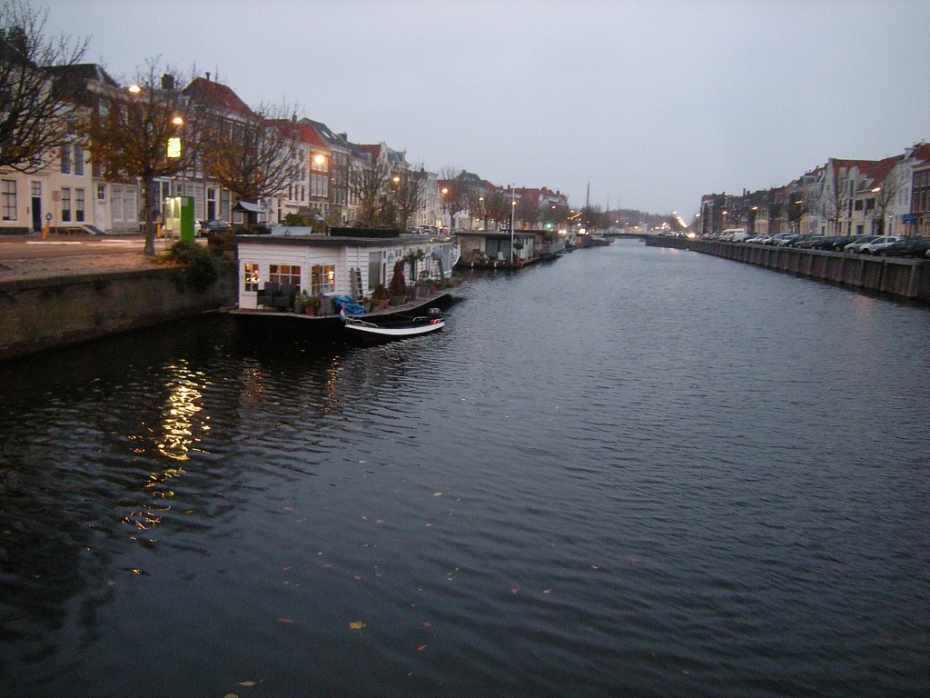 Canal with houseboats by pyrrhula