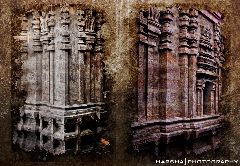 Temple architecture Diptych by harsha