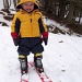 Aubrey trying on his skis by kiwichick