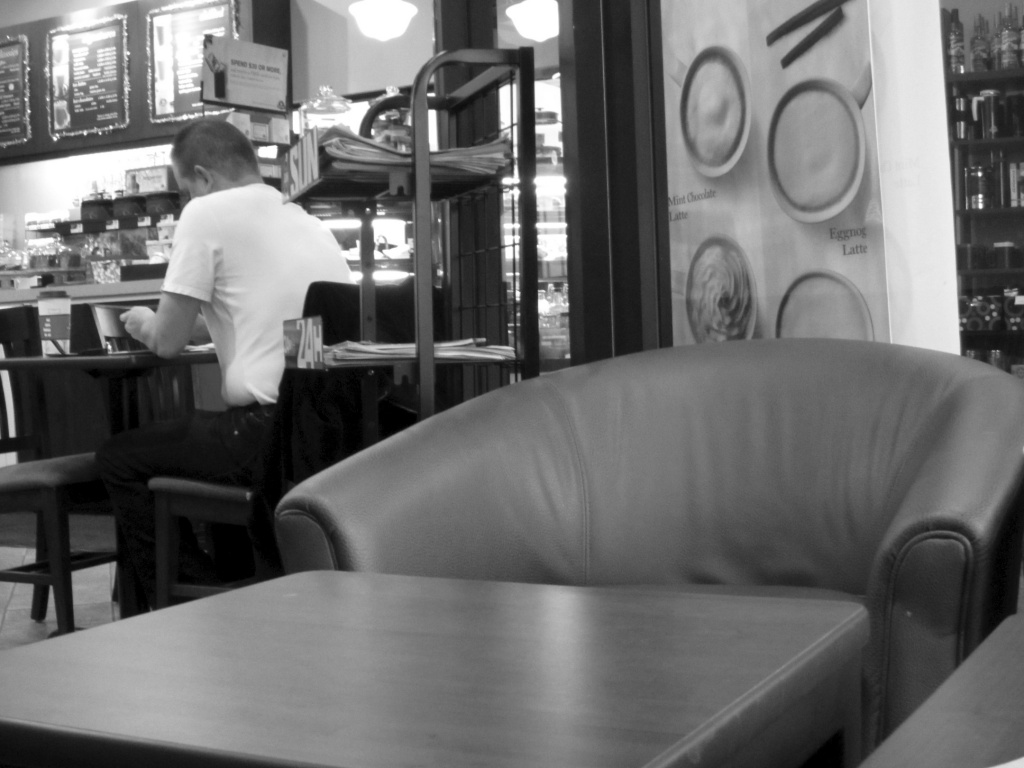 Random Man in Coffee Shop by laurentye