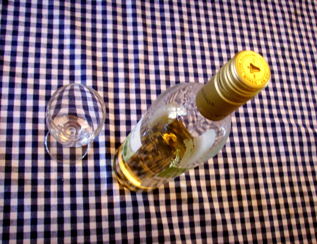 Composition with bottle and glass by berend