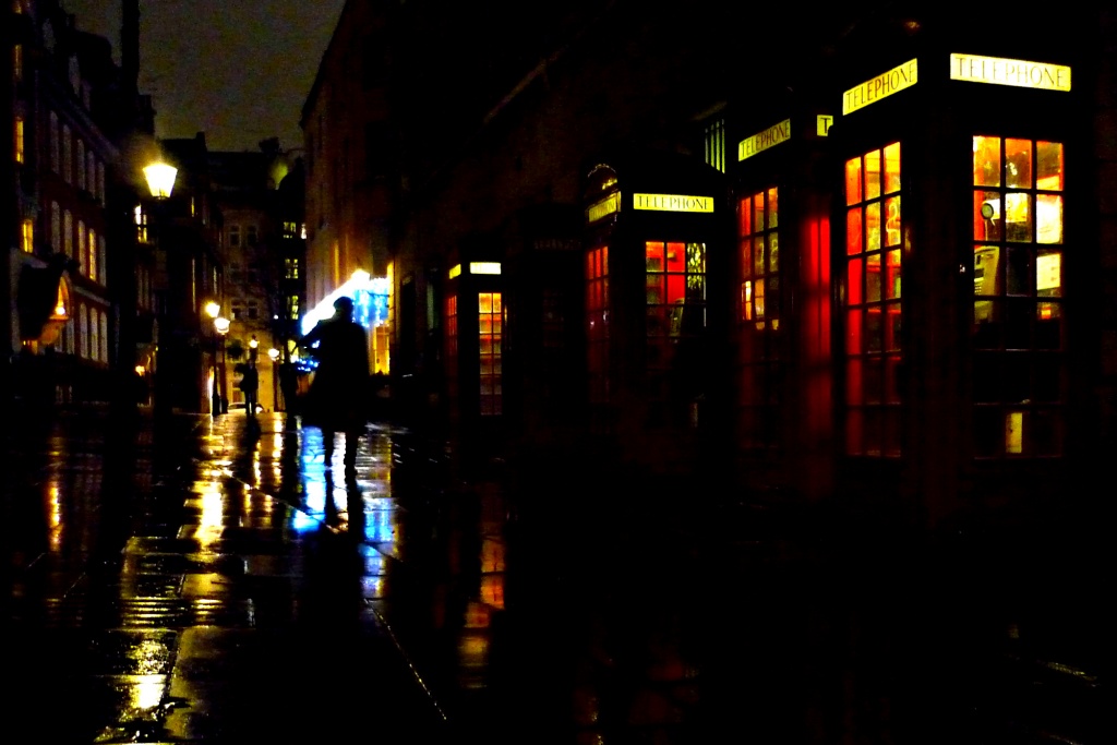 Phone Boxes at Night by andycoleborn