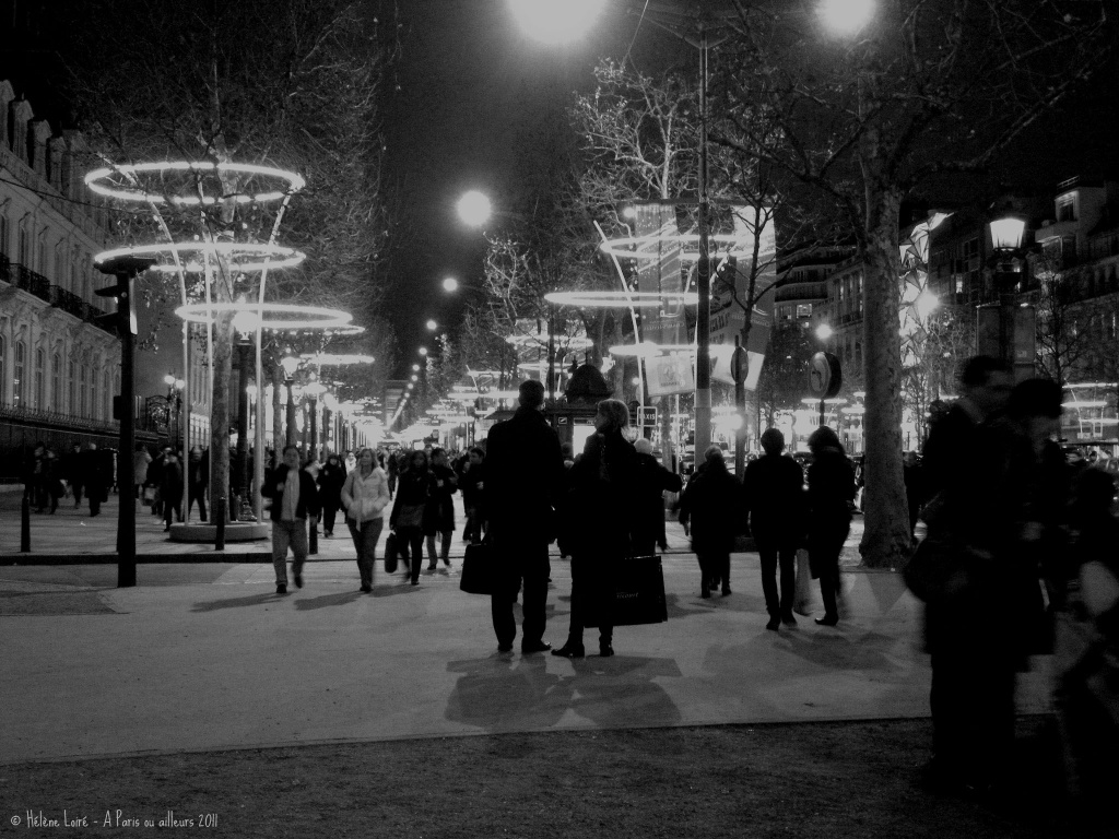 Champs Elysees with Christmas lights by parisouailleurs