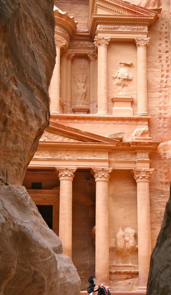 At the end of the 1.2 km walk through The Siq, the walls towering to as much as high as 190m above the you, the space as narrow as 3m at times, with each turn you are eagerly awaiting the sight at the end, and finally you are rewarded with Al Khazneh - the Treasury of Petra by lbmcshutter