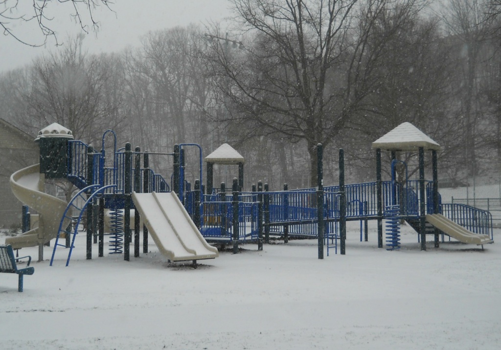 Snowy playground by mittens