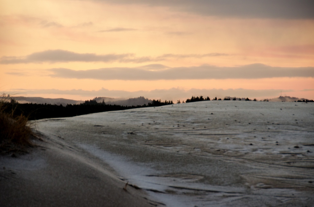 Snow Dusts the Dawn Dunes by jgpittenger