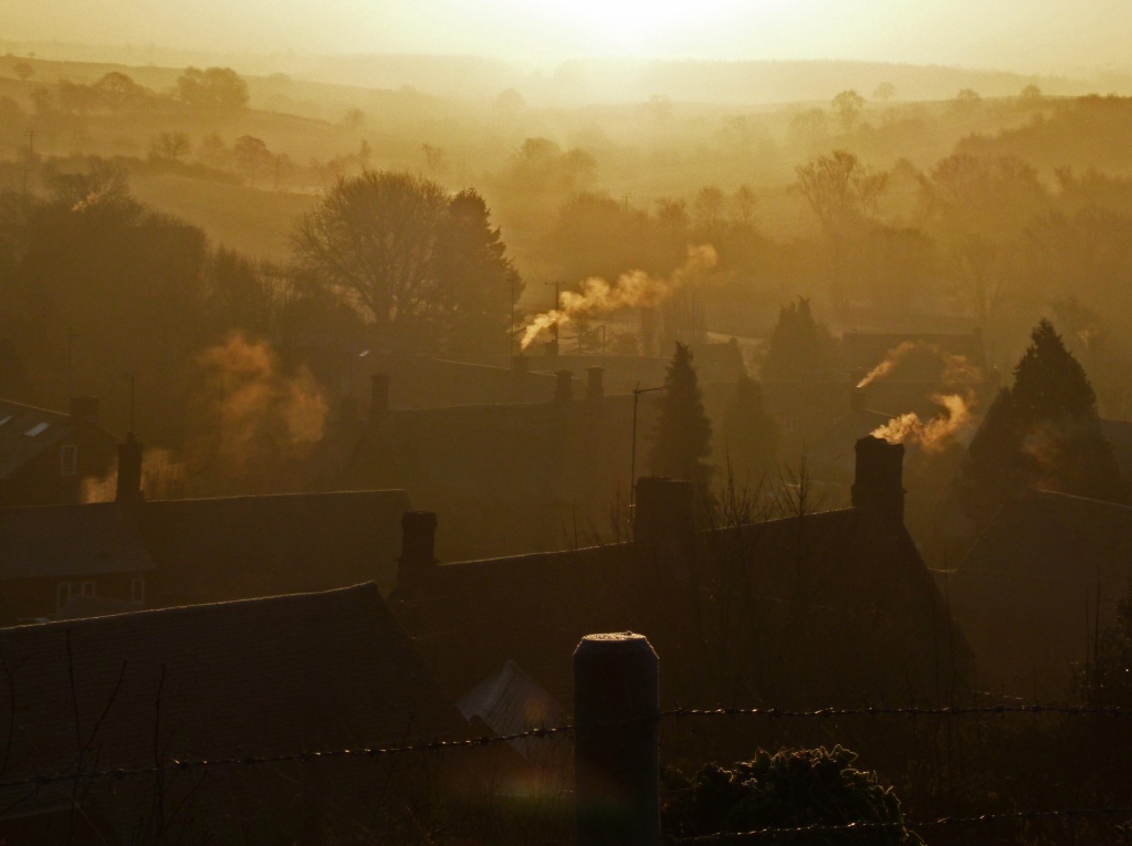 misty frosty morning in oxfordshire by jantan