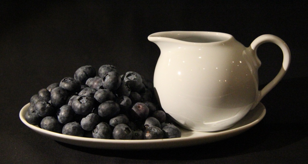 blueberries and cream (black and white...  and blue!) by northy