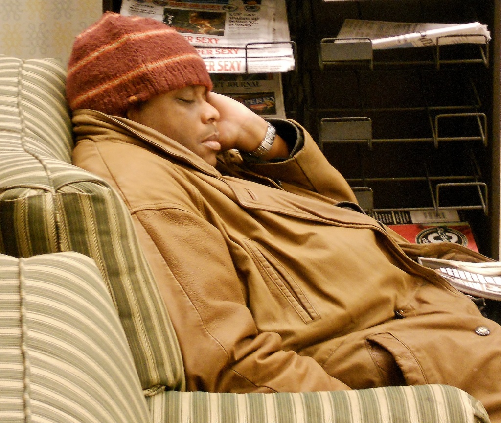 Asleep in the bookstore by ggshearron