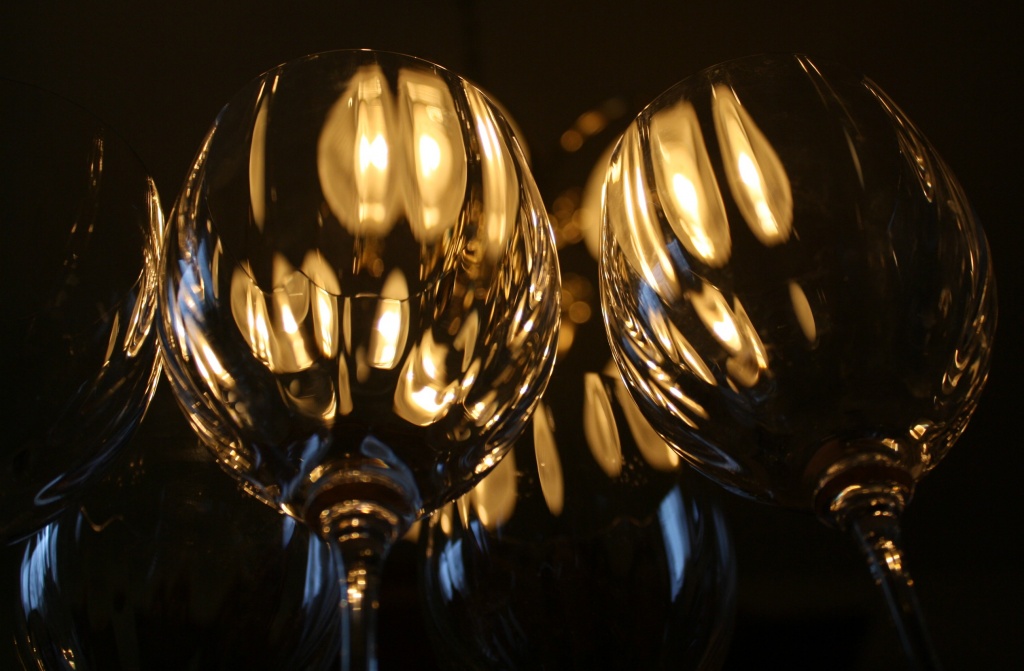 Wine glasses by mittens