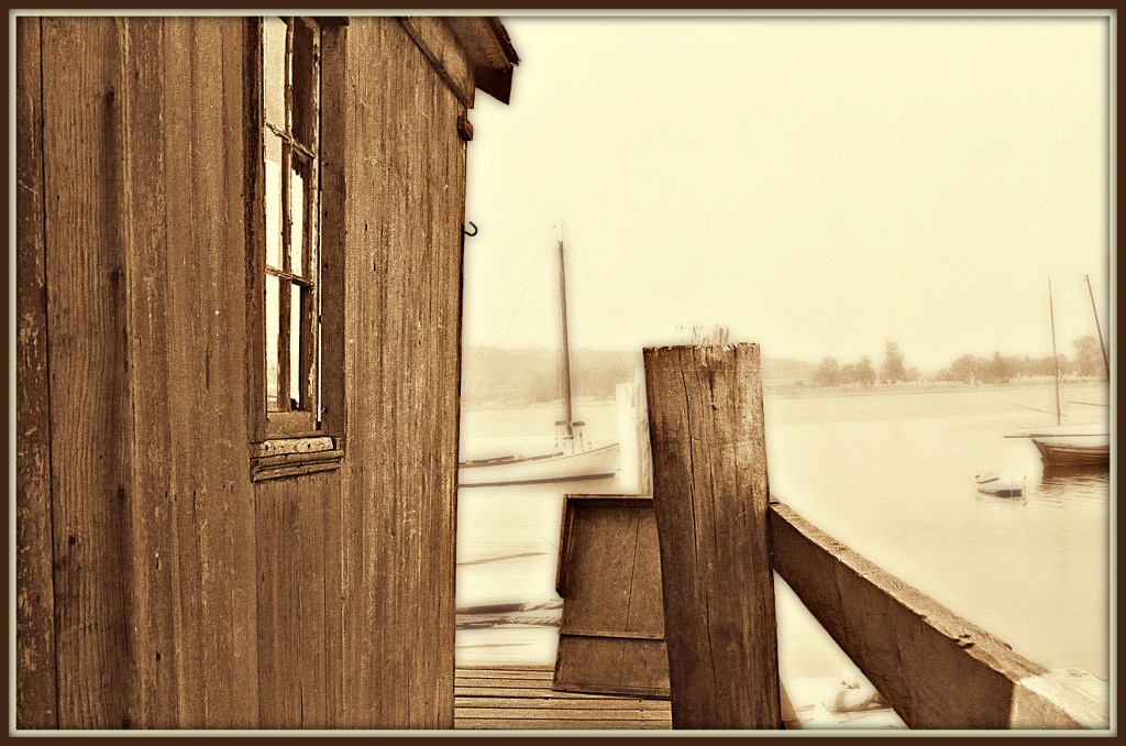 Old Boat House at Mystic Connecticut by glimpses