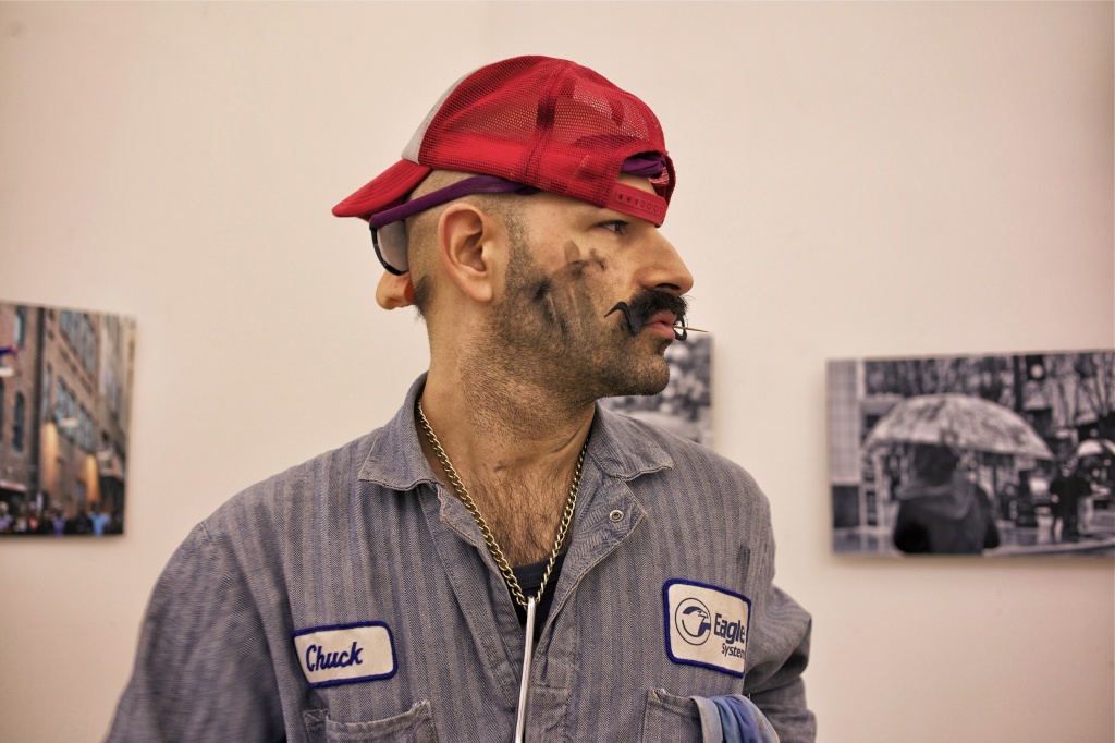 The Man With Many Faces aka "Gandhi Jones" Attended My Gallery Show Tonight. by seattle