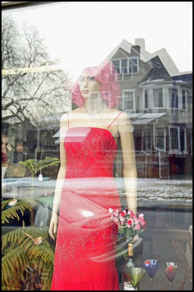 Lady in Red: Reflection by hjbenson