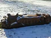 11th Feb 2012 - Carved bench by the stable block at Hardwick Hall