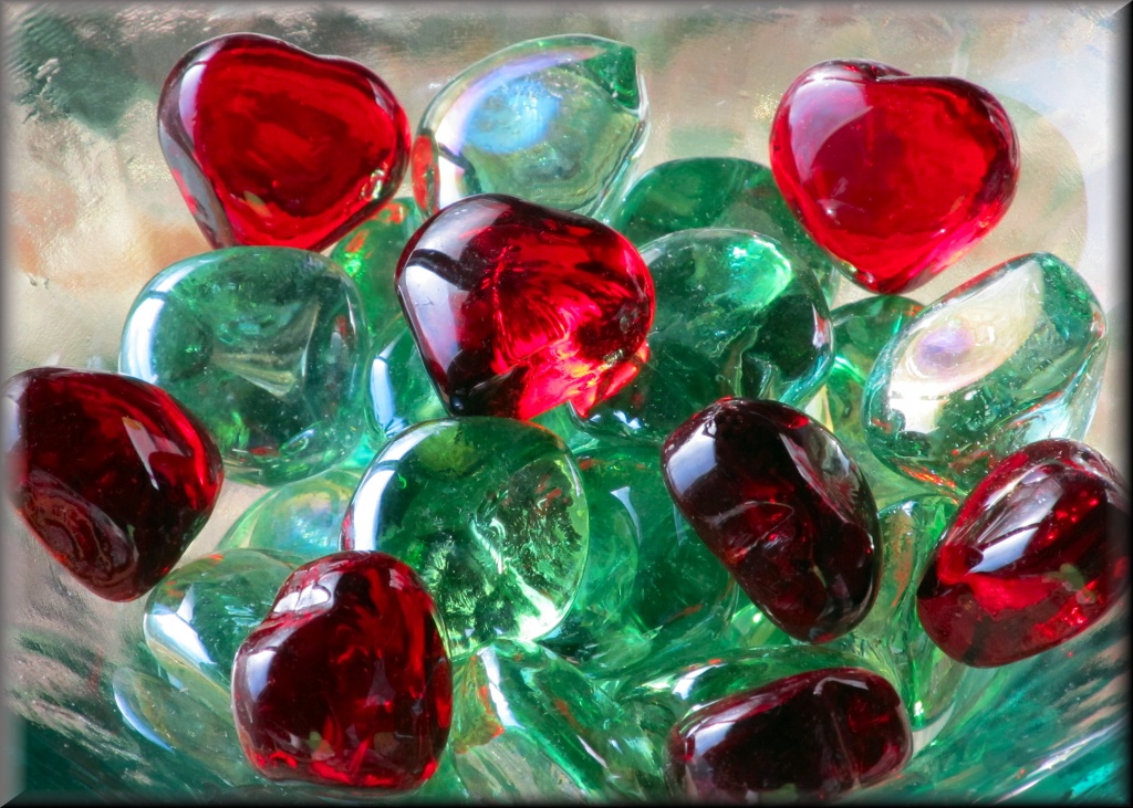 Red Glass Hearts by paintdipper