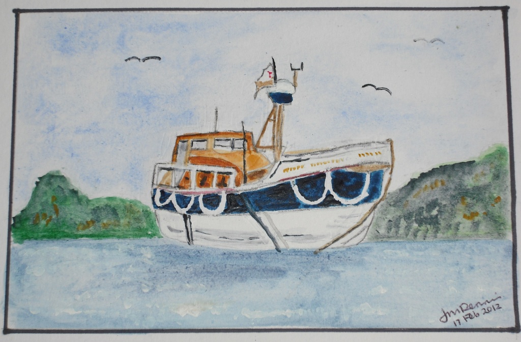 Lifeboat watercolour painting by jennymdennis