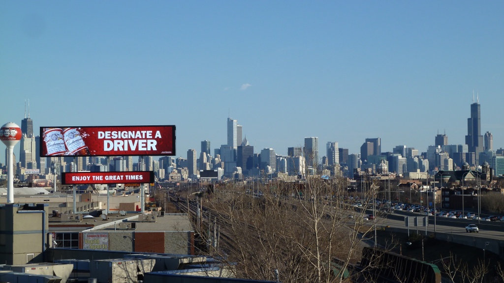 Chicago Skyline and a Huge Billboard by grozanc