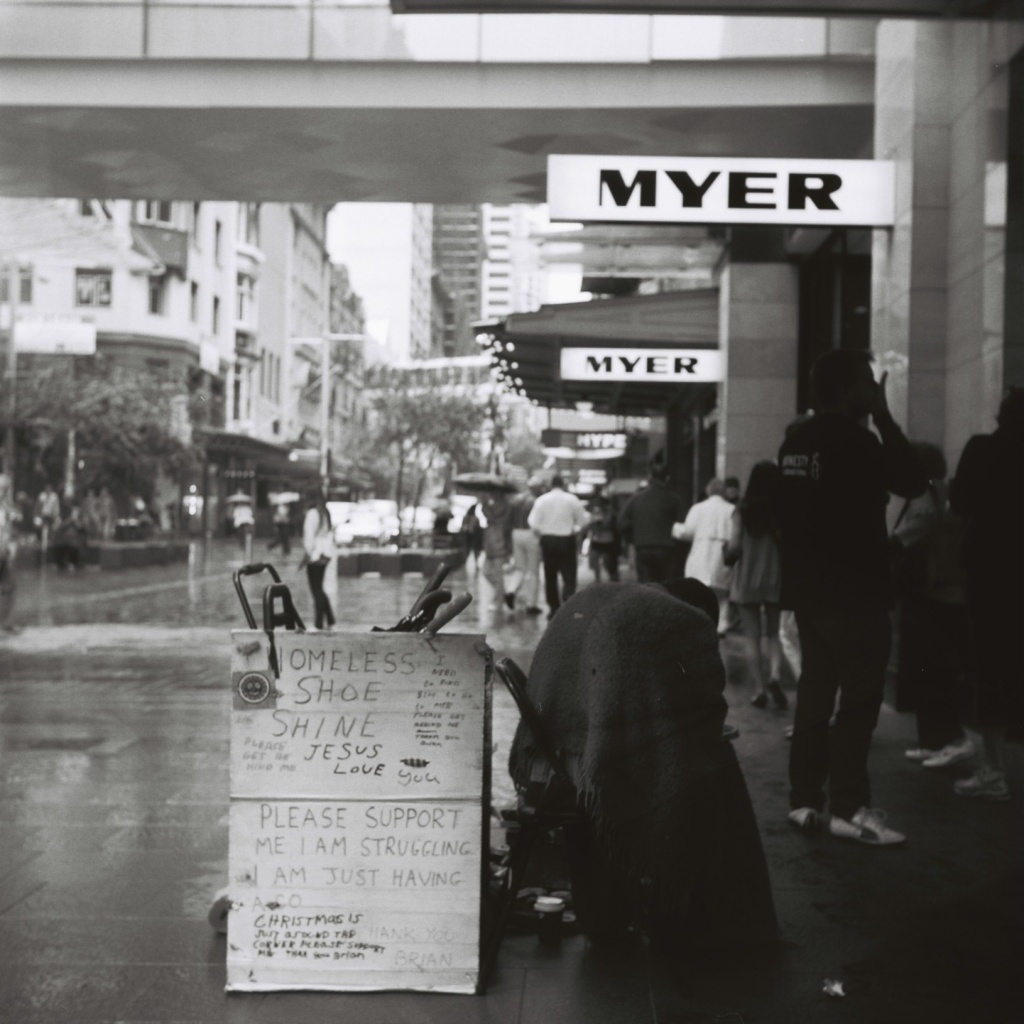 Homeless Shoe Shine by peterdegraaff