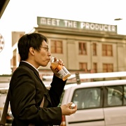 21st Feb 2012 - With Vitamin Water In Hand, He Is Off To Meet The Producer!