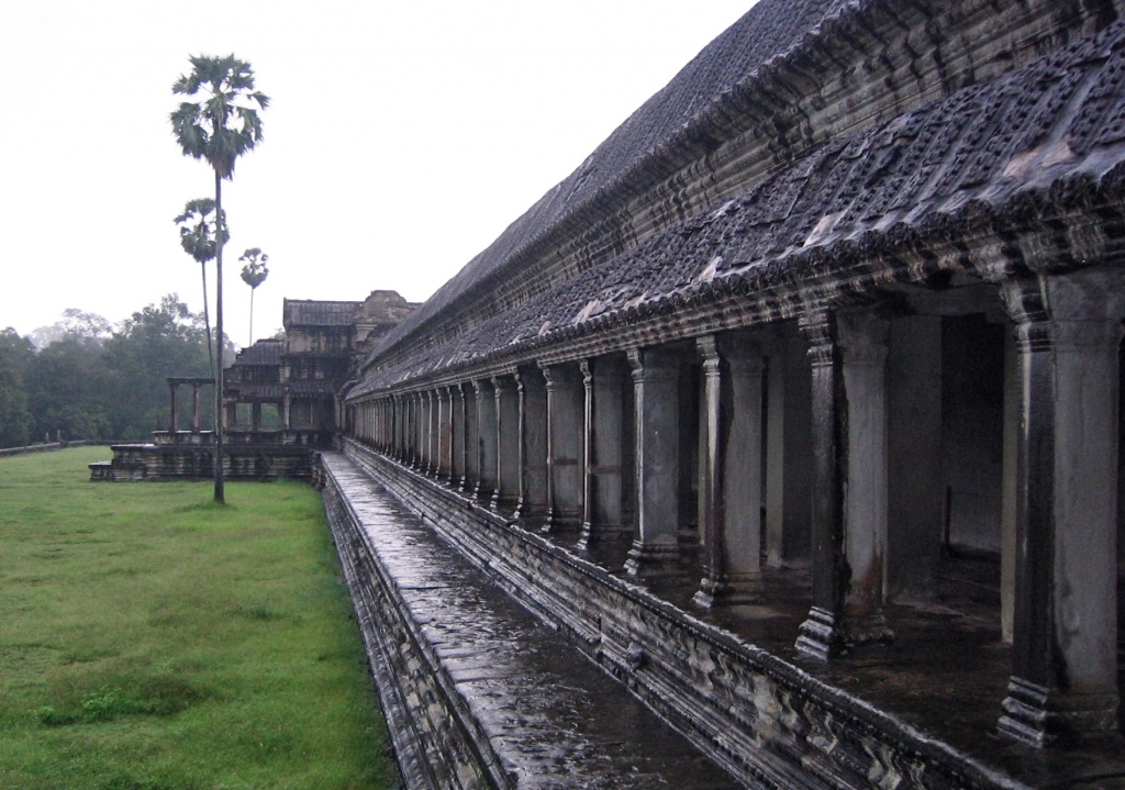 Sheltering from the rain, Angkor Wat, Cambodia  by lbmcshutter